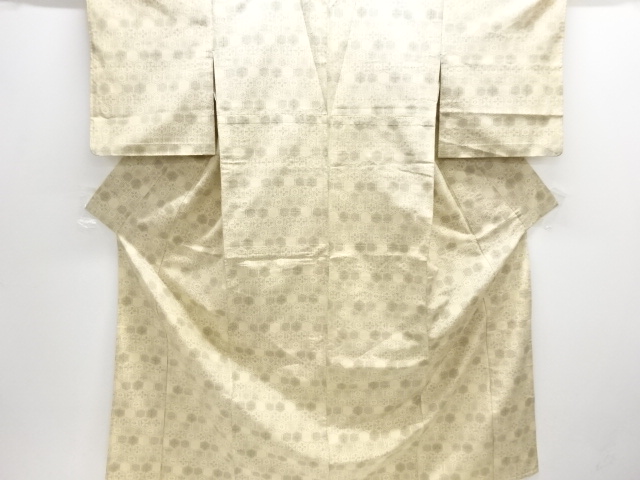 JAPANESE KIMONO / ANTIQUE HITOE KIMONO / SILK / WOVEN ABSTRACT KIKKO